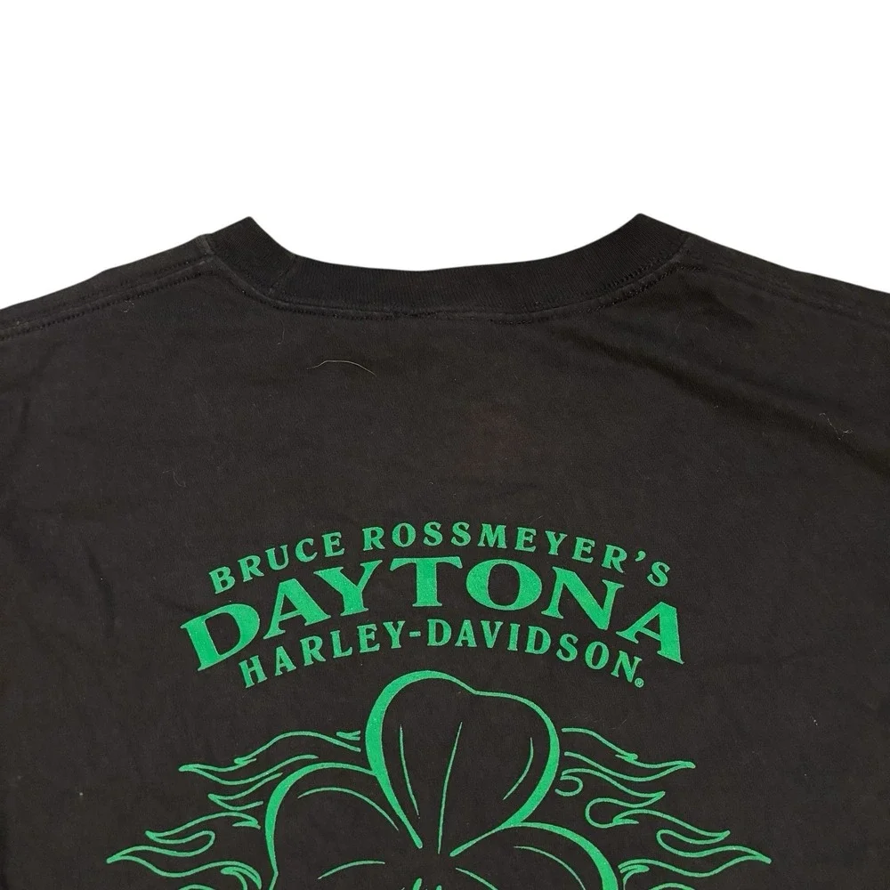 Harley-Davidson Feeling Lucky Graphic Tee‎ Mens Small Shamrock Skull Leprechaun